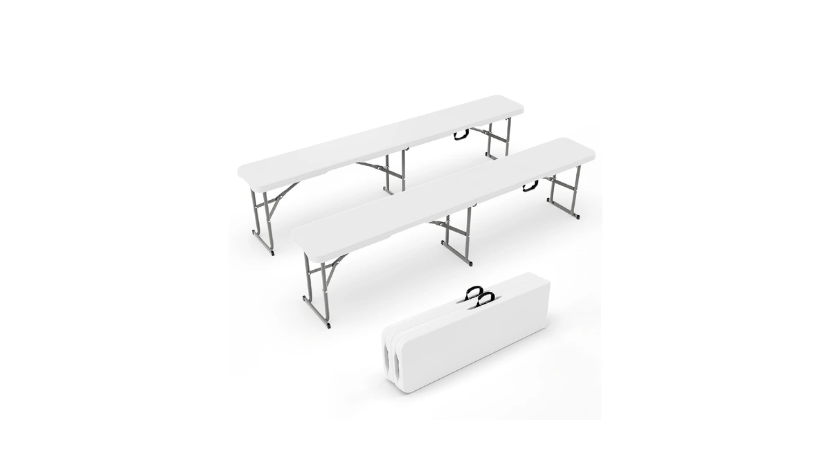 Vingli 6 Feet Plastic Folding Bench,portable In/outdoor Picnic Party Camping