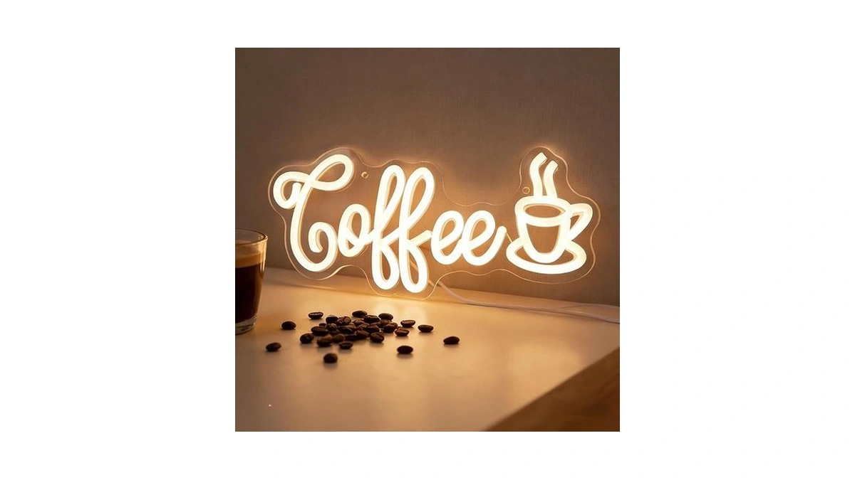 Katmbfue Coffee Neon Sign, Dimmable Neon Light Sign, Led Letters