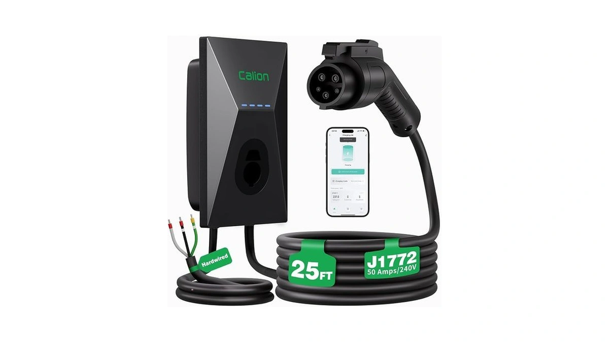 Calion Level 2 Ev Charger-ev Wall-mount Charger With 25ft Cable-electric