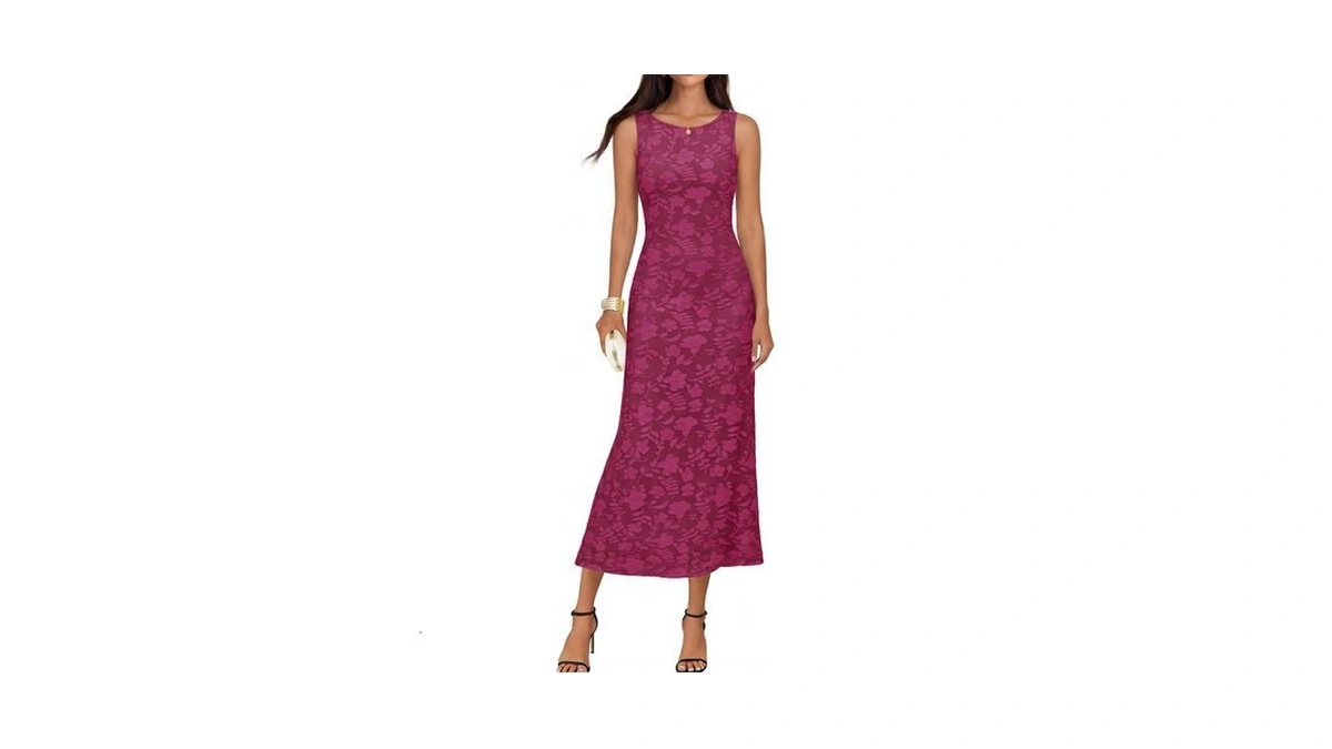 Merokeety Womens Summer Floral Maxi Dress 2026 Sleeveless Formal Bodycon