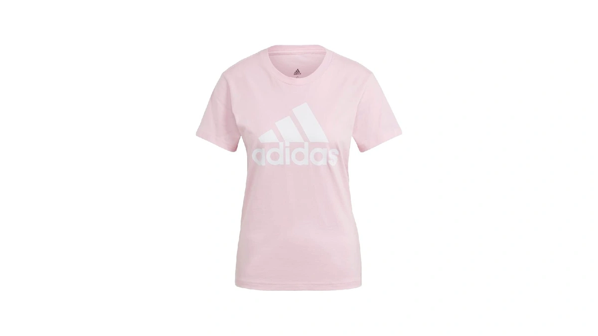 Adidas Women's Loungewear Essentials Logo T-shirt, Clear Pink/white, Xx-small