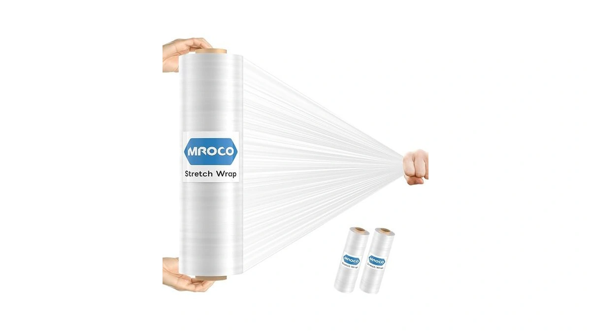 Mroco Stretch Wrap, Clear Stretch Film, 15" X 1000 Feet,