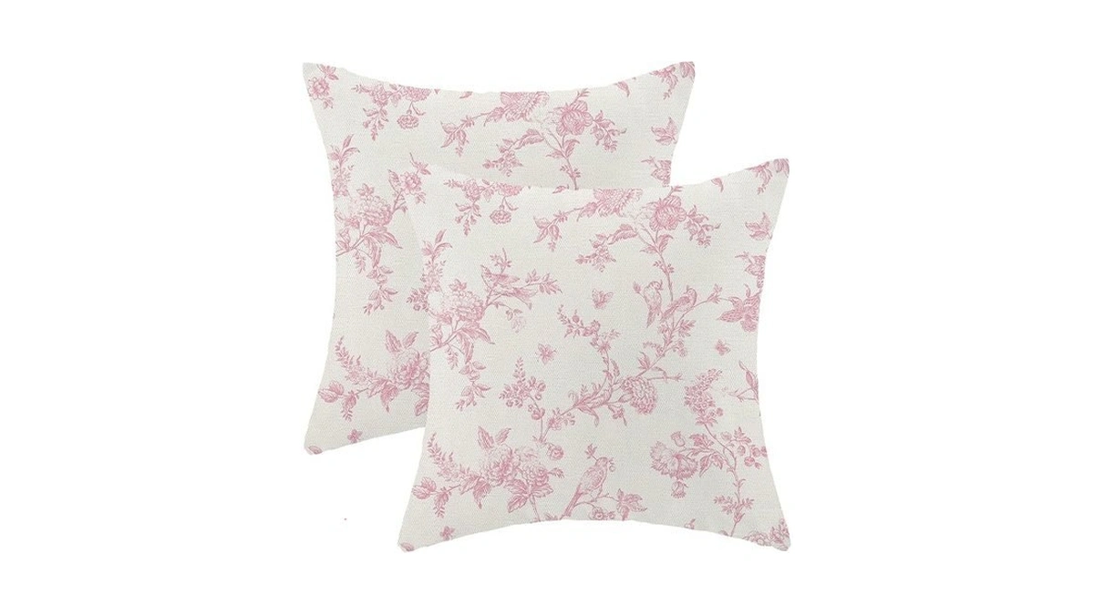 Sorktse Pink Pillow Covers 18x18 Set Of 2 Pink Bird