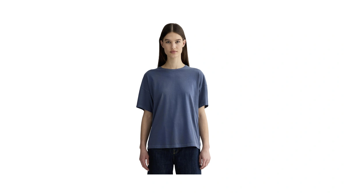 Everlane The Boyfriend Tee In Essential Cotton - Navy Extra