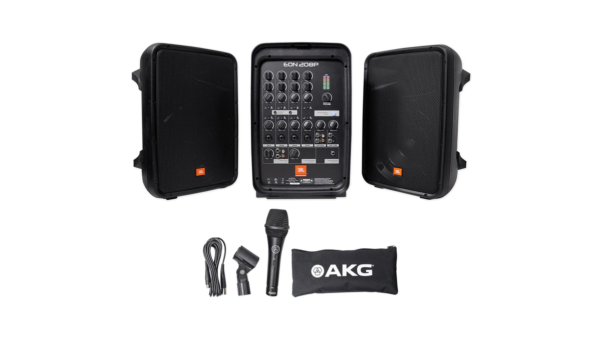 Jbl Professional Eon208p Portable All-in-one Dual Speaker, 2-way Pa System