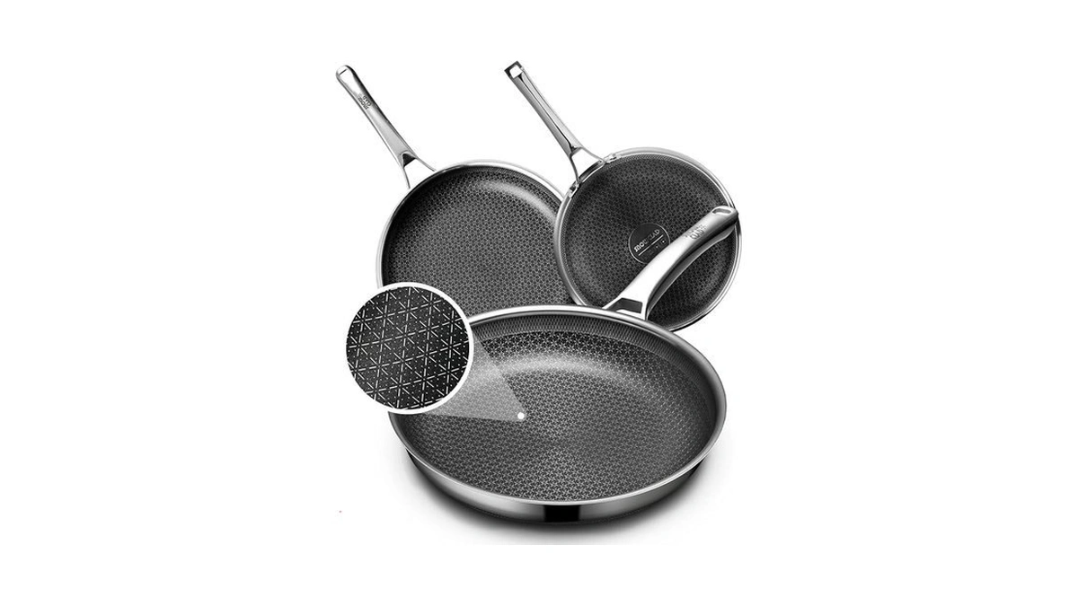 Non Stick Frying Pans Set, Hybrid Skillet Set Nonstick (8+10+12inch),