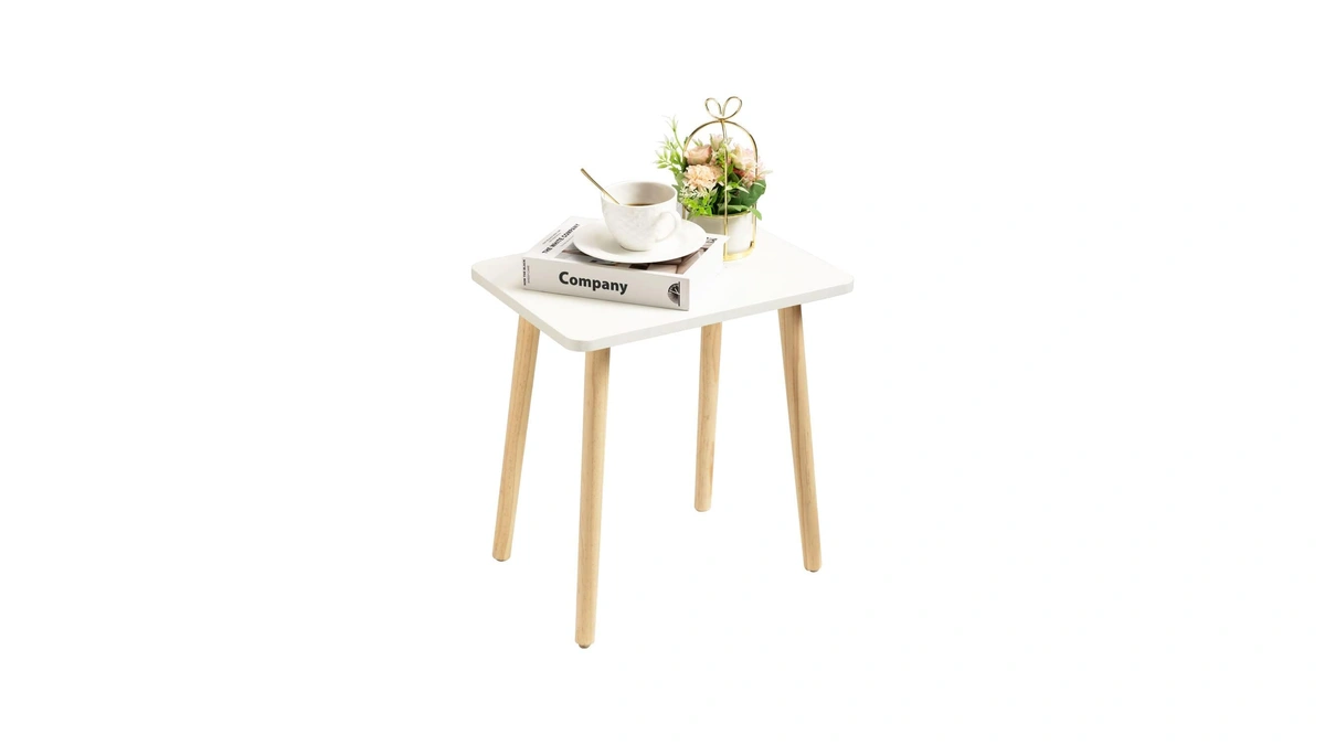 Foraofur Small Side Table, Modern Wood Mini Coffee Table, Easy