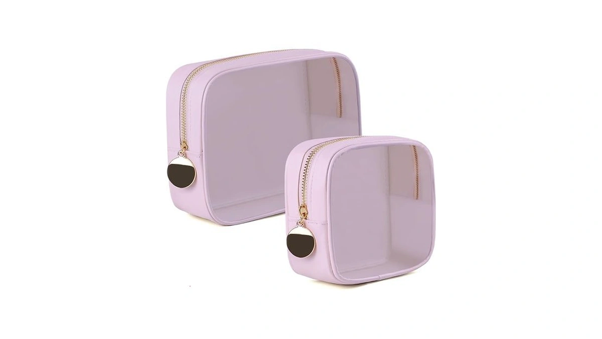 Yopcdj 2pcs Clear Makeup Bag Set, Waterproof Tpu Purse Organizer