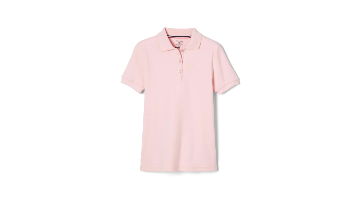 French Toast Girls' Picot Collar Polo Short Sleeve Shirt (kids