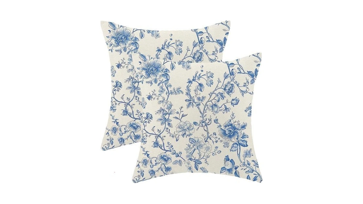 Cxmeifly Navy Blue Chinoiserie Pillow Covers 18 X 18 Inch