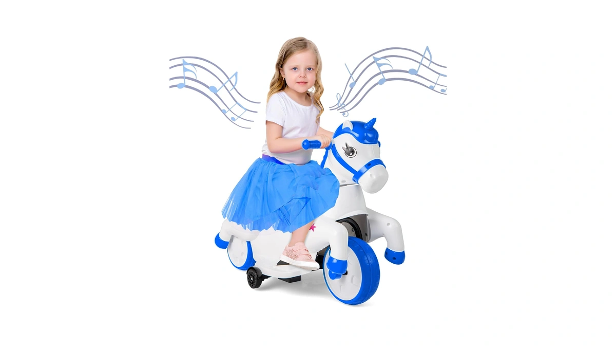 Olakids 2 In 1 Ride On Motorcycle And Horse, Unicorn