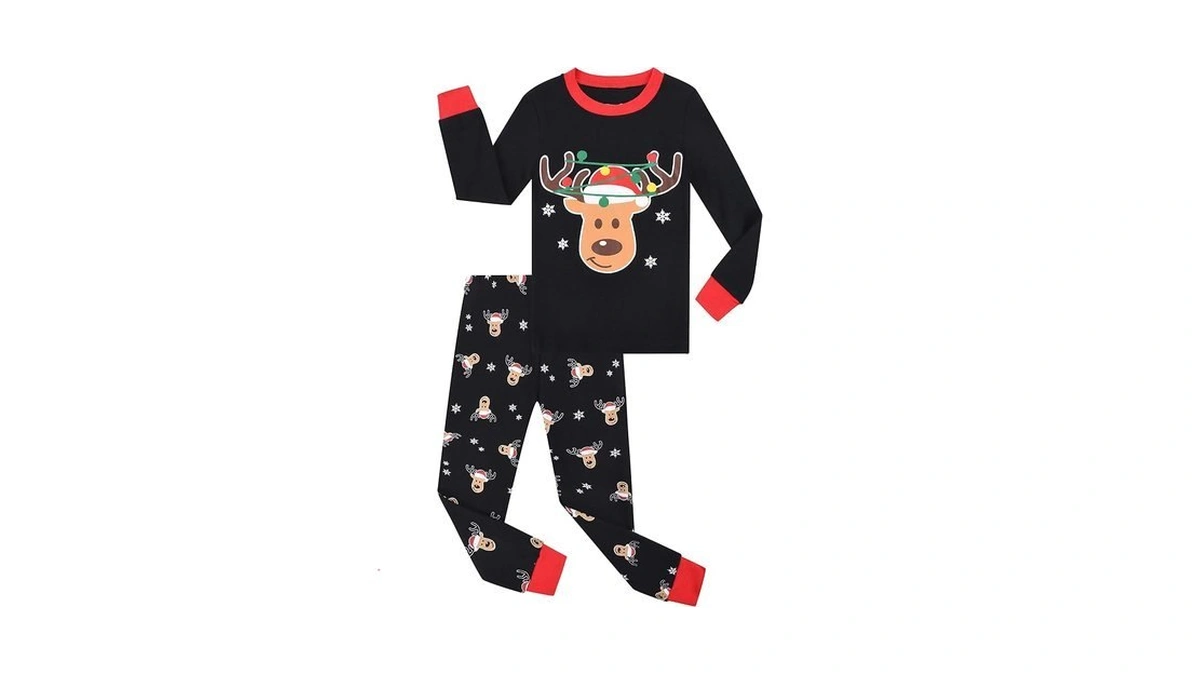 Benaive Boys Christmas Pajamas Kids Xmas Holiday Pjs 100% Cotton,