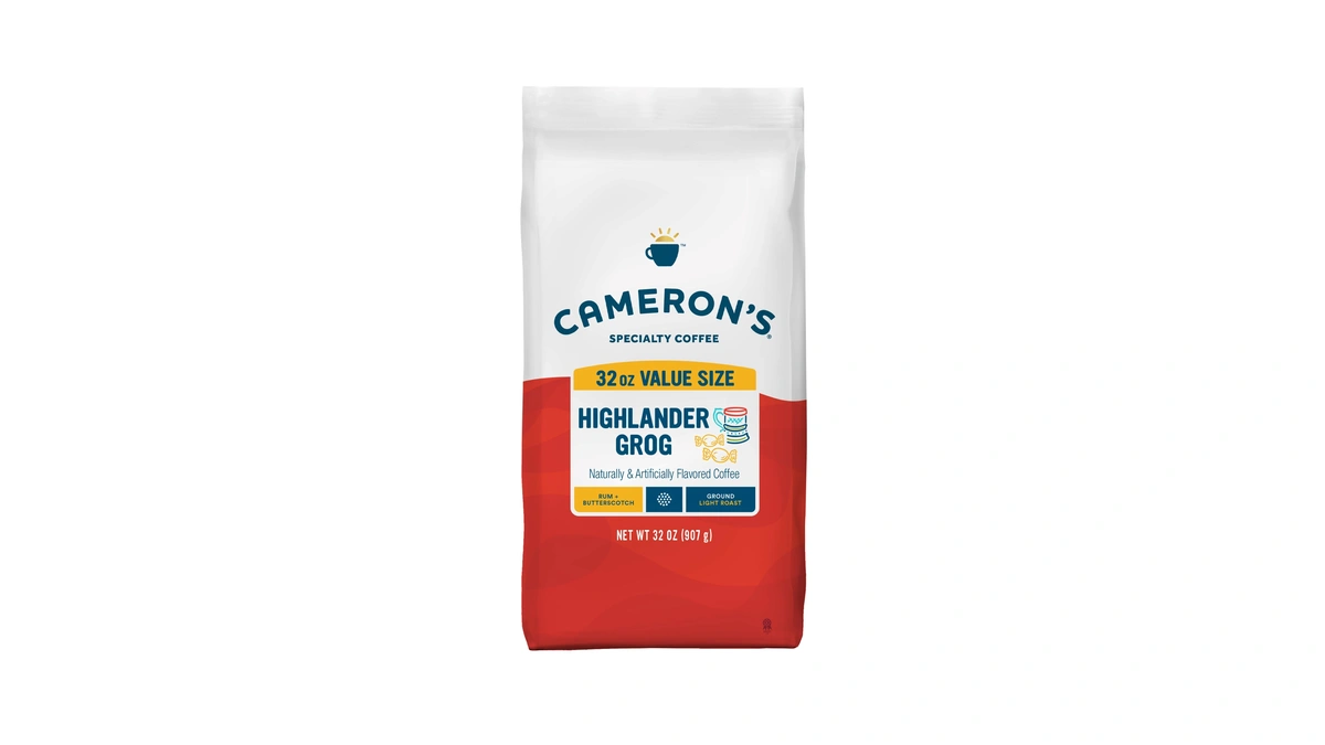 Cameron's Coffee Roasted Ground Coffee Bag, Highlander Grog, 32 Ounce