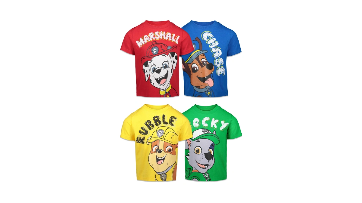Nickelodeon Paw Patrol Toddler Boys' 4-pack Pullover Printed Jersey Crewneck