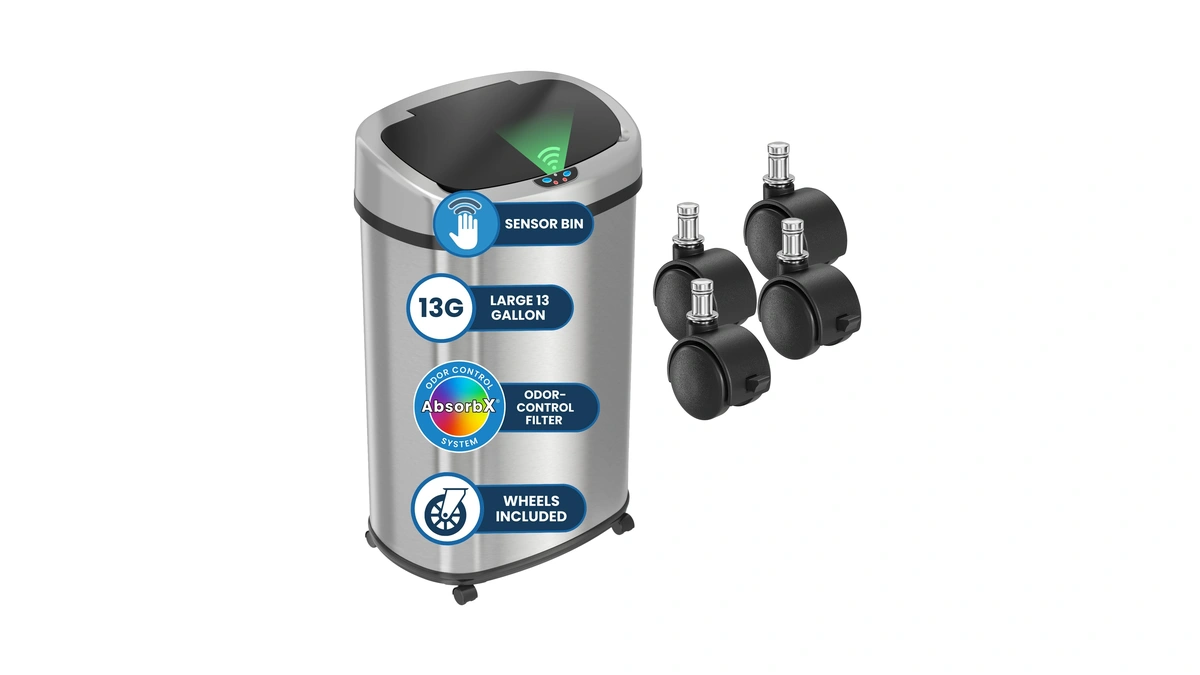 Itouchless Gallon Sensor Trash Can Wheels Wit...