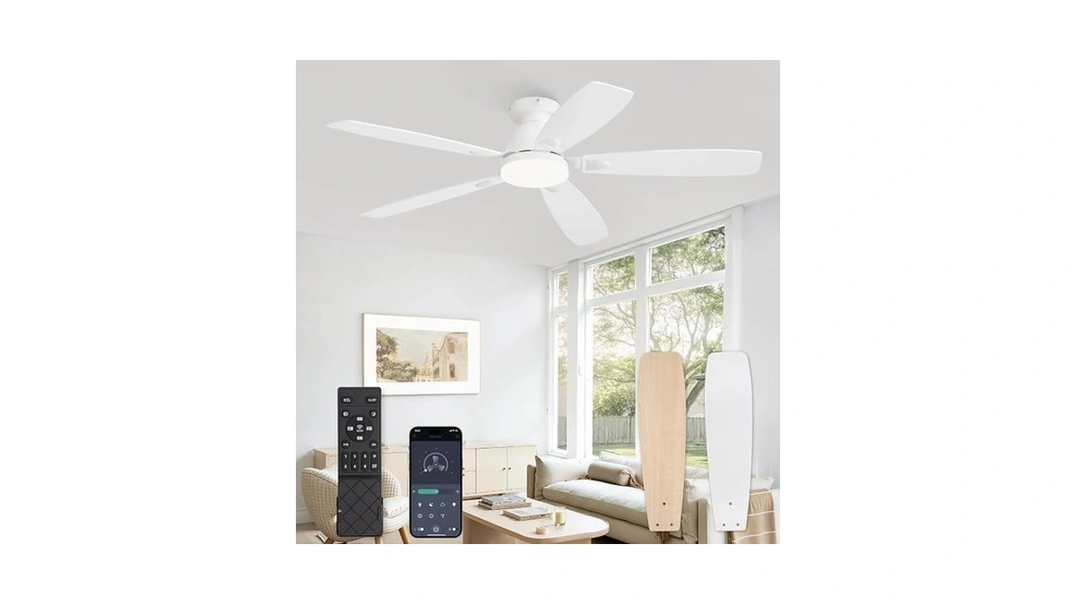 Glowivia 52 Inch Ceiling Fans With Lights And Remote Control,modern