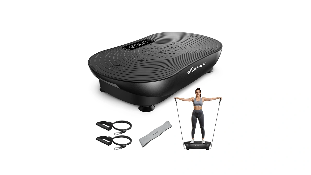 Merach Vibration Plate Exercise Machine, Vibrating Platform For Lymphatic Drainage