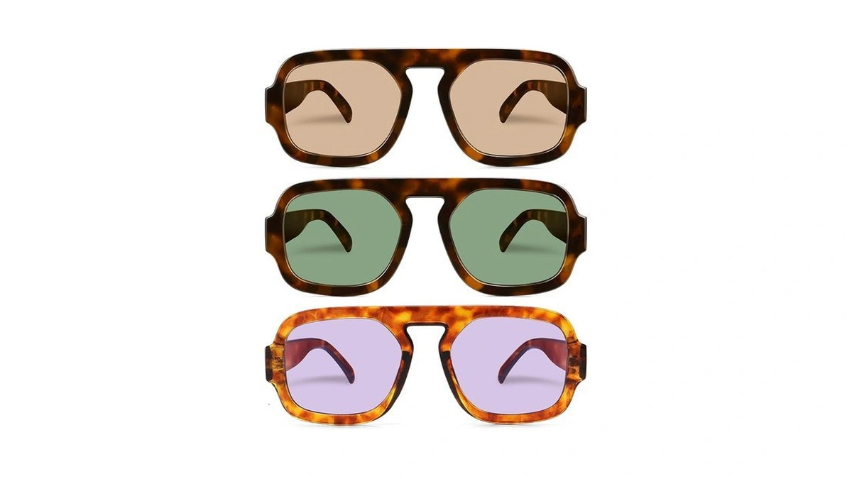 Ymrfw Retro Square Aviator Sunglasses For Women Men 70s Vintage