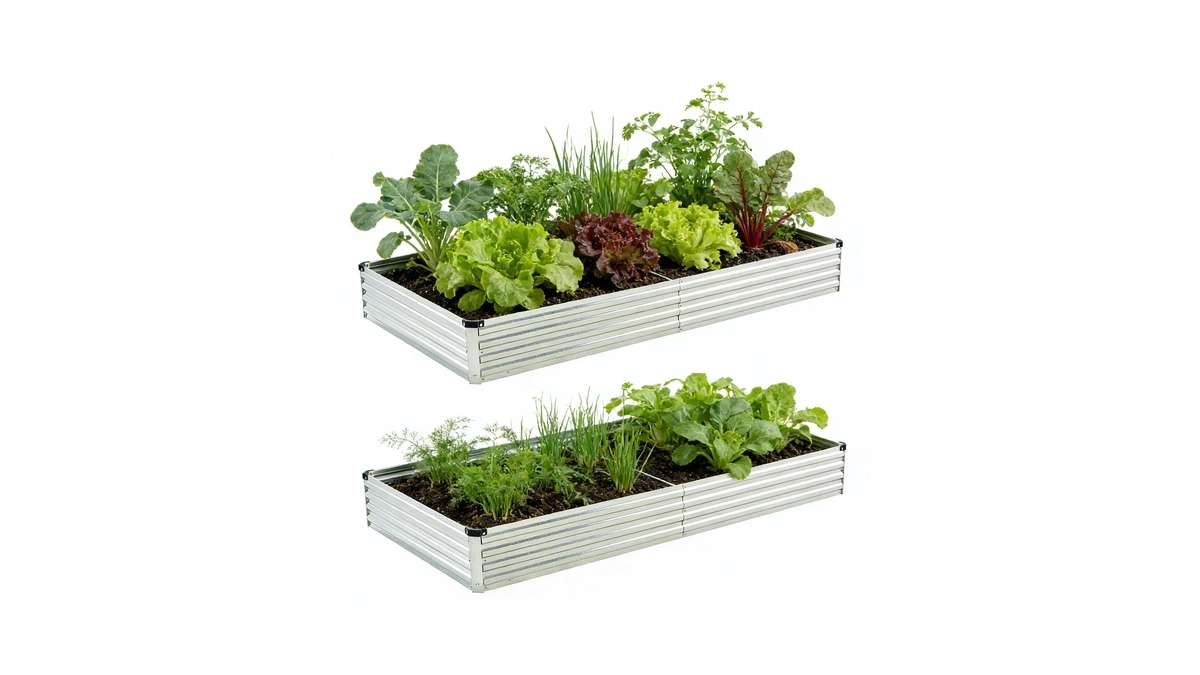 Foxlang 8x4x1ft(2 Pcs) Galvanized Raised Garden Bed,outdoor Planter Box Metal
