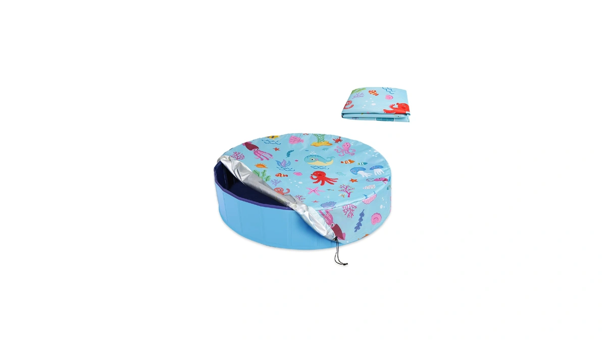Docuwee Round Pool Cover 32", Foldable Kiddie Solar Cover Fit