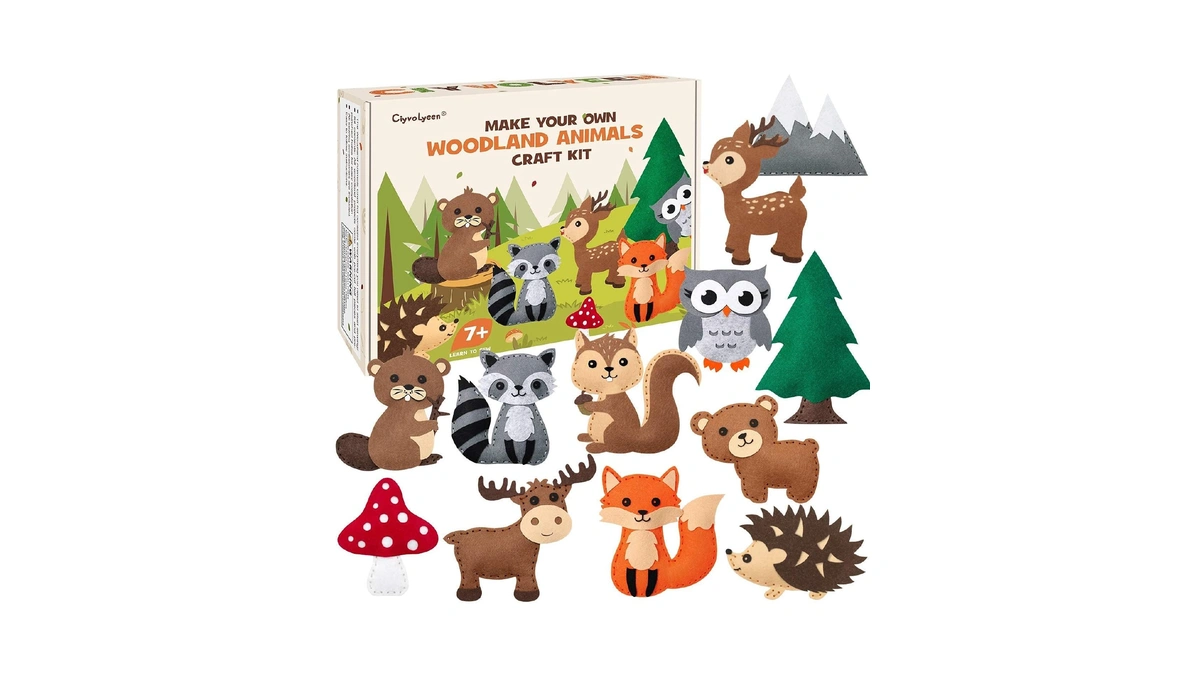Ciyvolyeen Woodland Animals Craft Kit Kids Diy Crafting And Sewing
