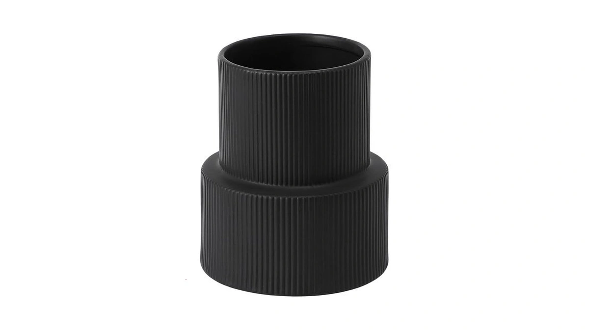 Yanwe1 Black Ceramic Flower Vase, Large Ceramic Vase, Boho Decorative