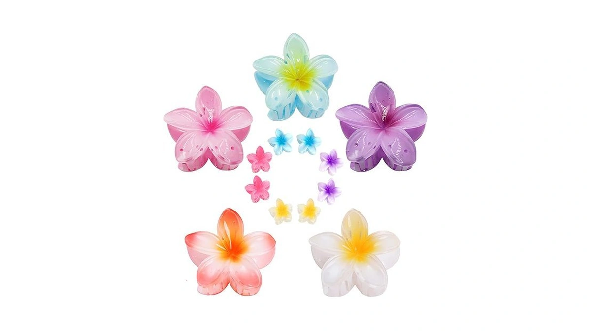 Miniluck Flower Hair Claw Clips For Women,5pcs Cute Large Claw