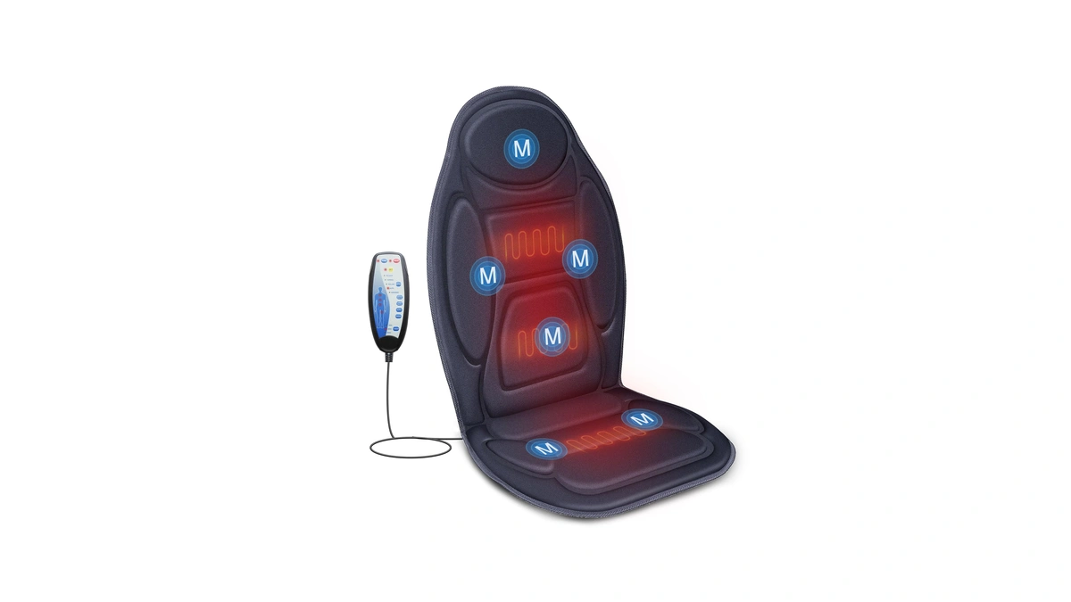 Snailax Vibration Back Massager With Heat, Massage Seat Cushion With