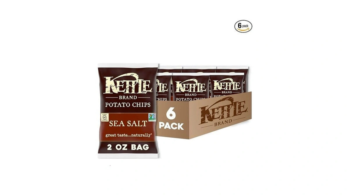 Kettle Brand Potato Chips, Sea Salt Kettle Chips, Snack Bag,