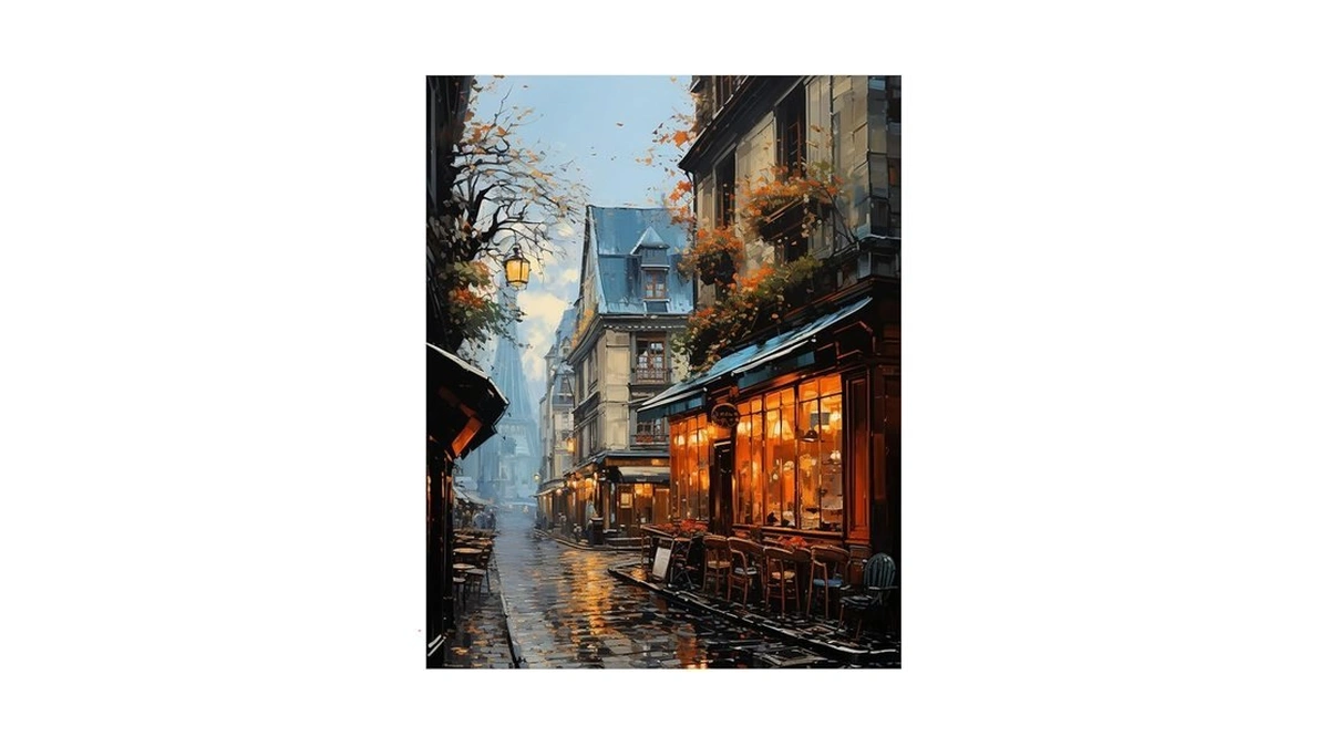 Reivworl Landscape Paint By Numbers Kit For Adults, Street Paint