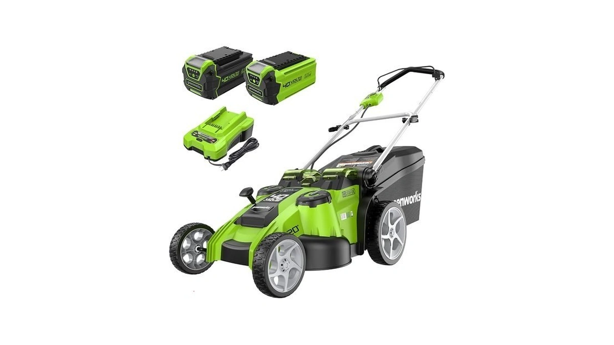 Greenworks 40v 20" Twin Blade Mower, 4.0ah + 2.0ah Battery