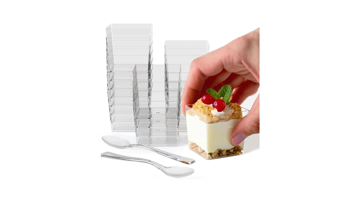 Exquisite Mini Dessert Cups With Spoons 400 Pcs - 3.6