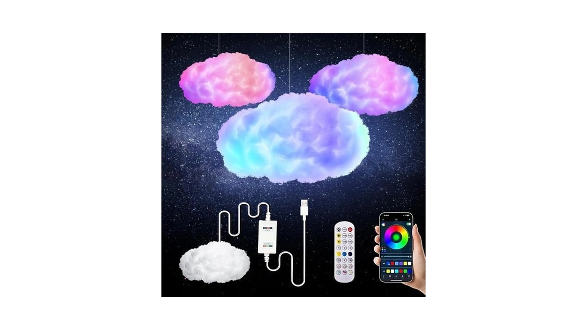 Oooyydsxxx 3d Cloud Lamp 1 Pack App Controlled Music Sync