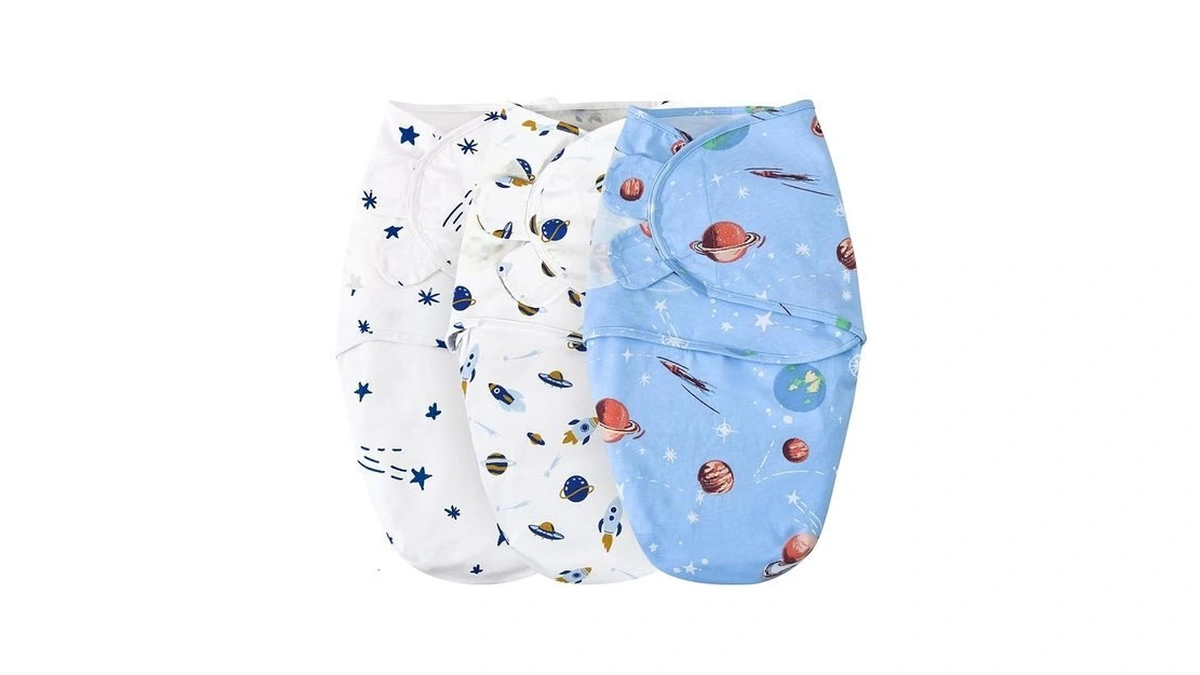 David's Kids 100% Cotton 3 Pack Baby Swaddle Wrap For