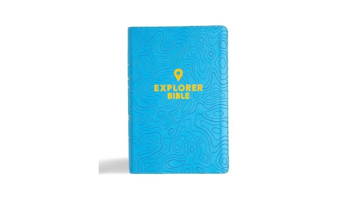 Csb Explorer Bible For Kids, Sky Blue Leathertouch, Red Letter,