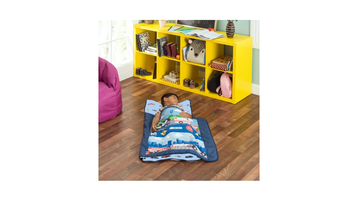 Everyday Kids Toddler Nap Mat With Removable Pillow -fire Police