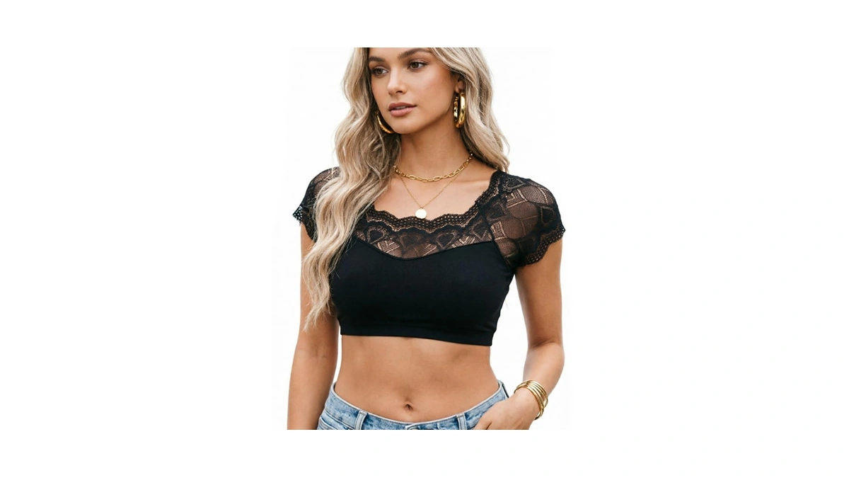 Dreshow Lace Bralette Tank Tops Wireless Bra Lace Crop Top
