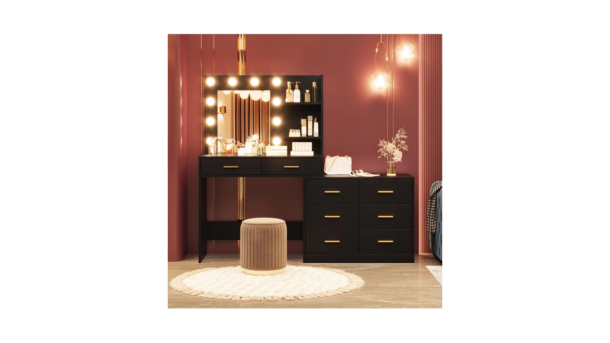 Garveehome 61 In Make Up Vanity Desk With Mirror And