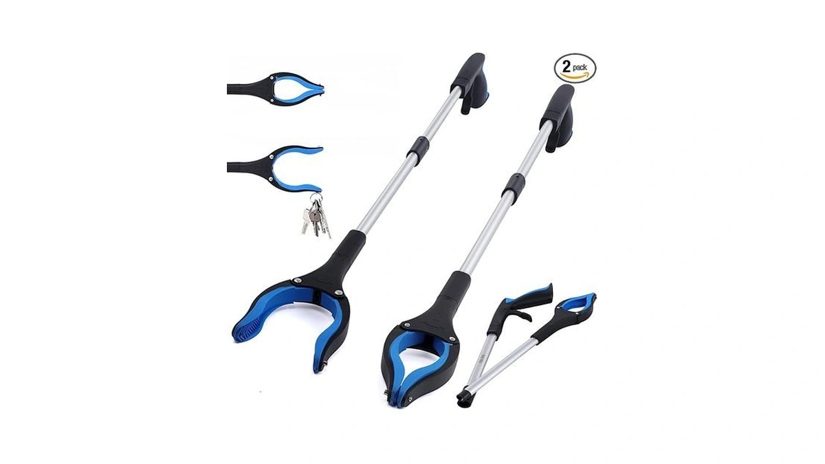 2-pack Grabber Reacher Tool, 32 Inch Extra Long Steel Foldable