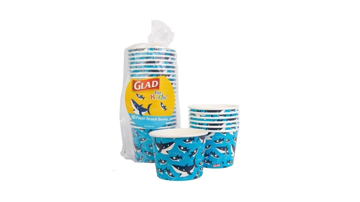 Glad For Kids Shark Paper Snack Bowls, Lids Not Included