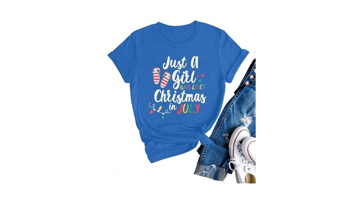 Just A Girl Who Loves Christmas July Shirt Women Hawaiian