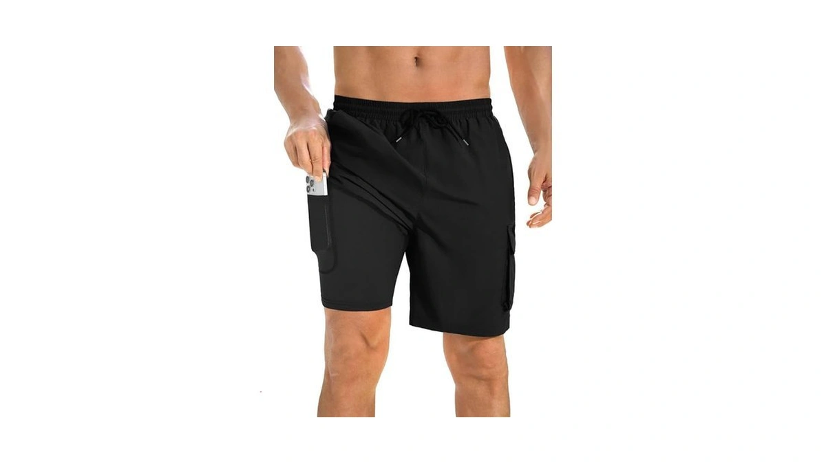 Incerun Men's Swim Trunks With Compression Liner 2 In 1