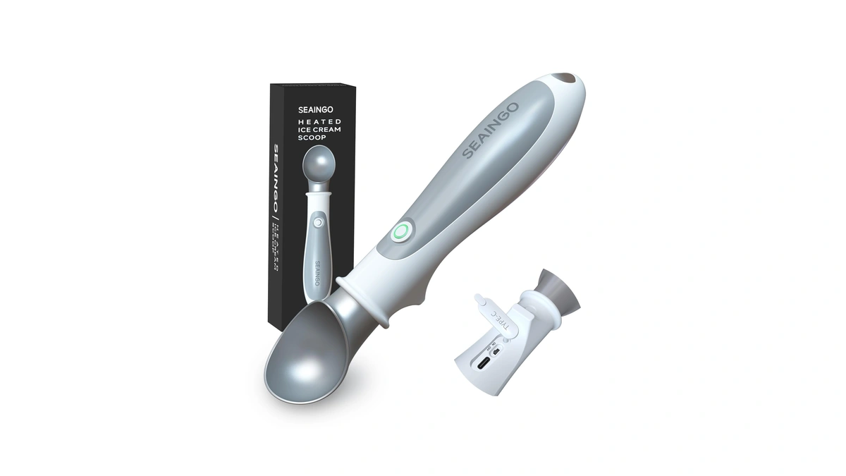 Seaingo Heated Ice Cream Scoop - Rechargeable, On/off Safety Lock
