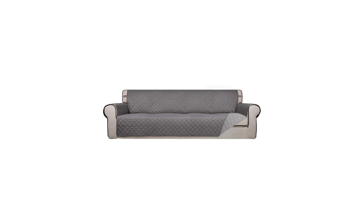 Purefit Reversible Quilted Sofa Cover, Water Resistant Slipcover Furniture Protector,