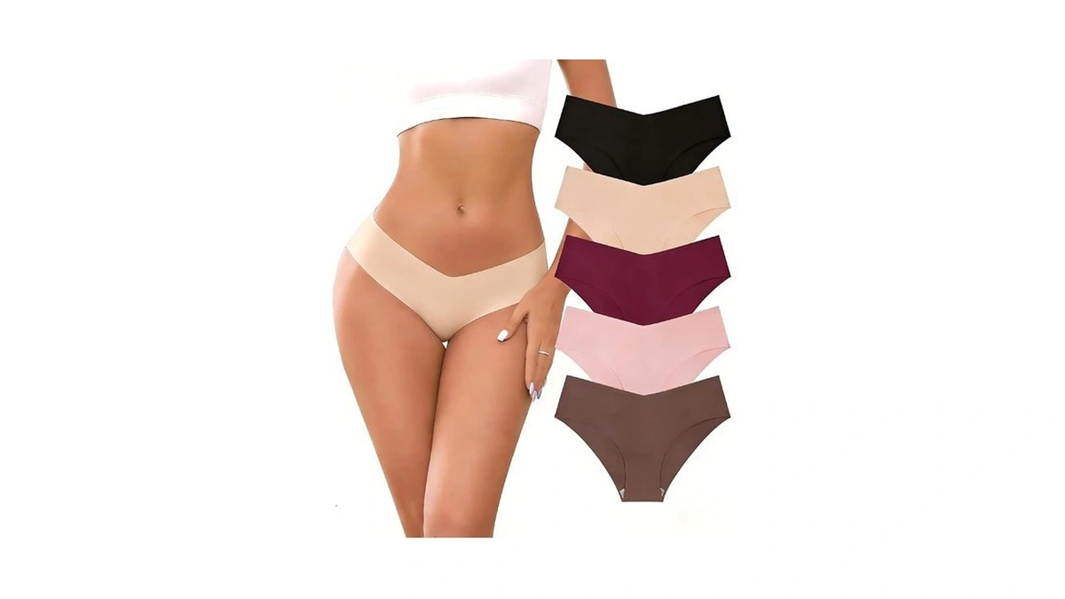 Riozz 5-pack Women's Seamless No-show Stretch Bikini Briefs, Sizes S-xl