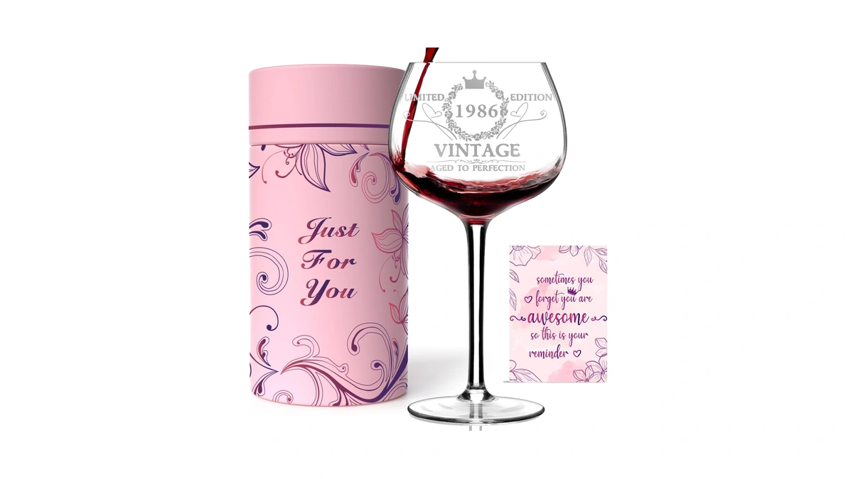Gumry 40th Birthday Gifts For Women, Vintage 1986 40th Wine