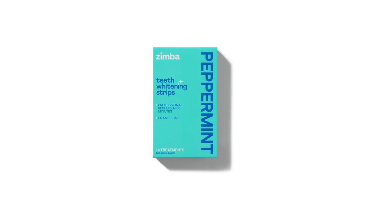 Zimba Peppermint Flavored Teeth Whitening Strips | Vegan, Enamel Safe