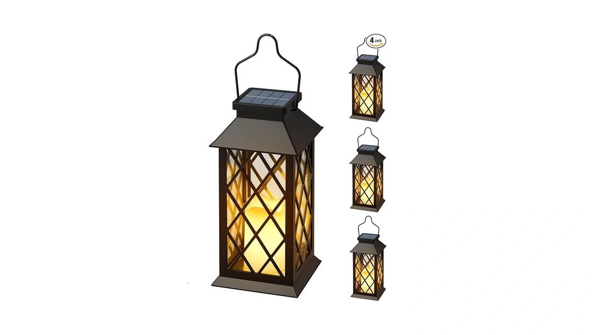 Otdair Solar Lanterns Outdoor Waterproof, 4 Pack 8.62" Solar Lantern