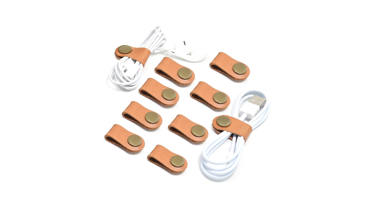Caillu Cord Organizer 10 Pack,cord Holder,cable Clips Leather,cable Organizer Usb