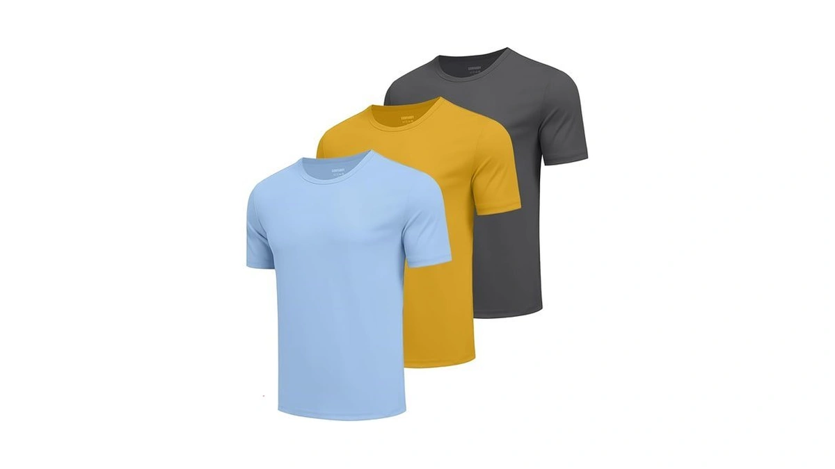 Coofandy Men's Workout T-shirts 3 Pack Quick Dry Moisture Wicking